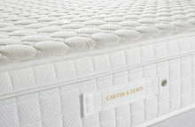 Clayton mattress border with channel stitching and branded Carter & Lewis handle, handmade in Yorkshire
