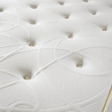 Close-up of hand-tied tufts and swirl jacquard on the HyCare Ortho mattress